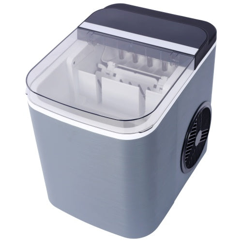 Portable Ice Maker Machine for Countertop, 9 Cubes in 6 Mins, Self-Cleaning, 26Lbs/Day with Basket & Scoop, Ideal for Home or Kitchen