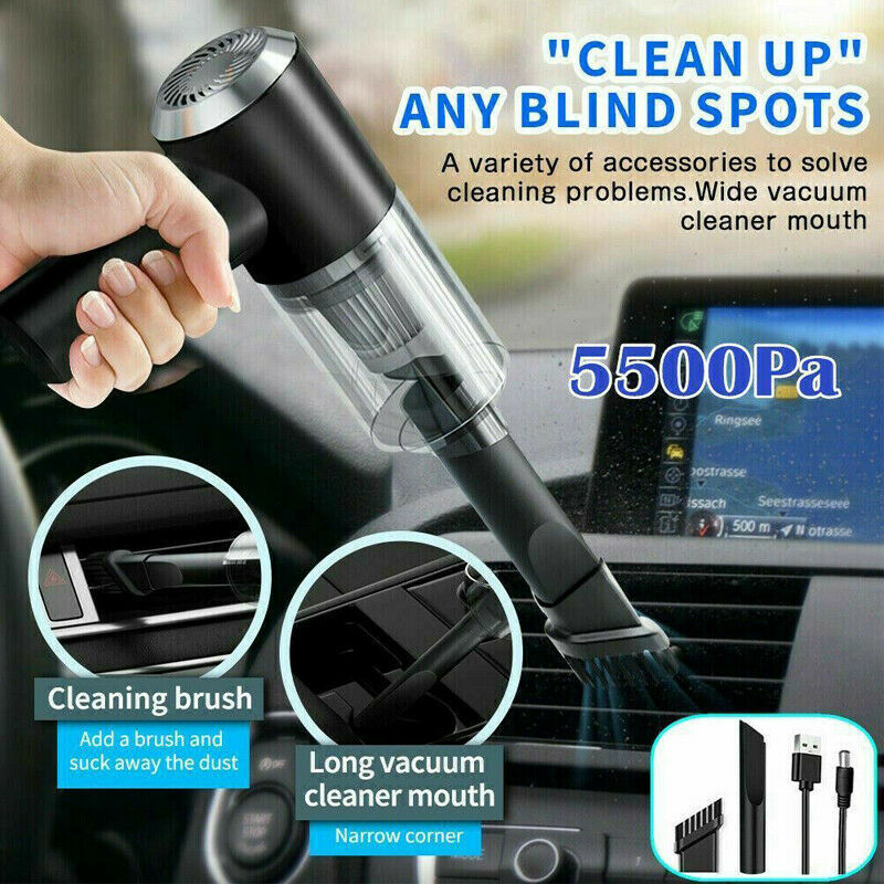 Portable Car Vacuum Cleaner – High Power Cordless Handheld, Rechargeable & Easy to Clean