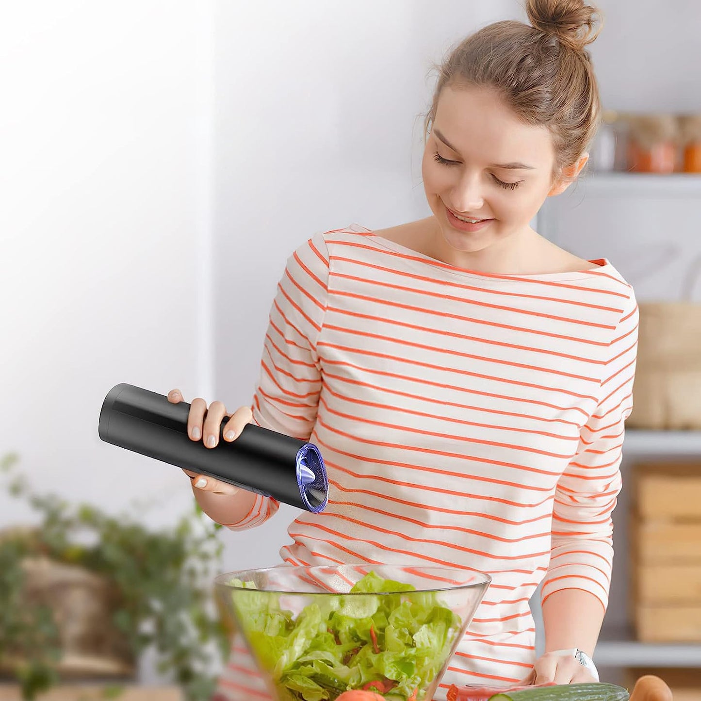 Electric Salt & Pepper Grinder – Automatic Gravity Sensor | Adjustable Coarseness & LED Light