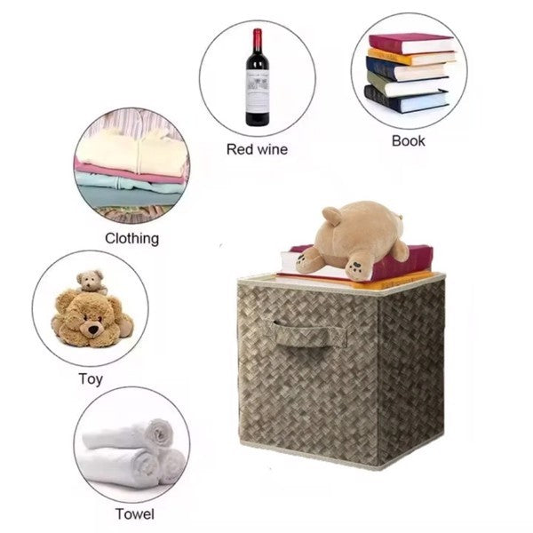 12 Inch Foldable Cube Storage Bins – Set of 6 Closet Organizer Boxes for Toys & Clothes (Brown)