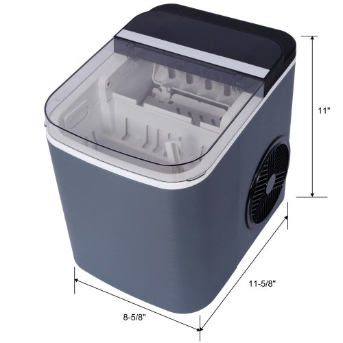 Portable Ice Maker Machine for Countertop, 9 Cubes in 6 Mins, Self-Cleaning, 26Lbs/Day with Basket & Scoop, Ideal for Home or Kitchen