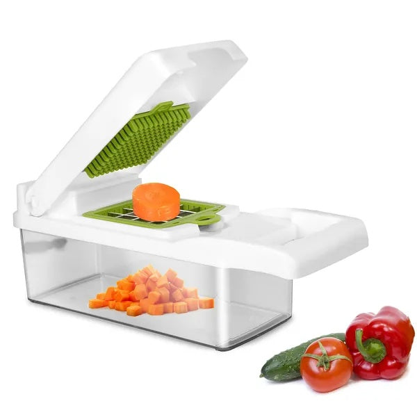 12-in-1 Vegetable Chopper with Container – Kitchen Food Slicer, Dicer & Grater