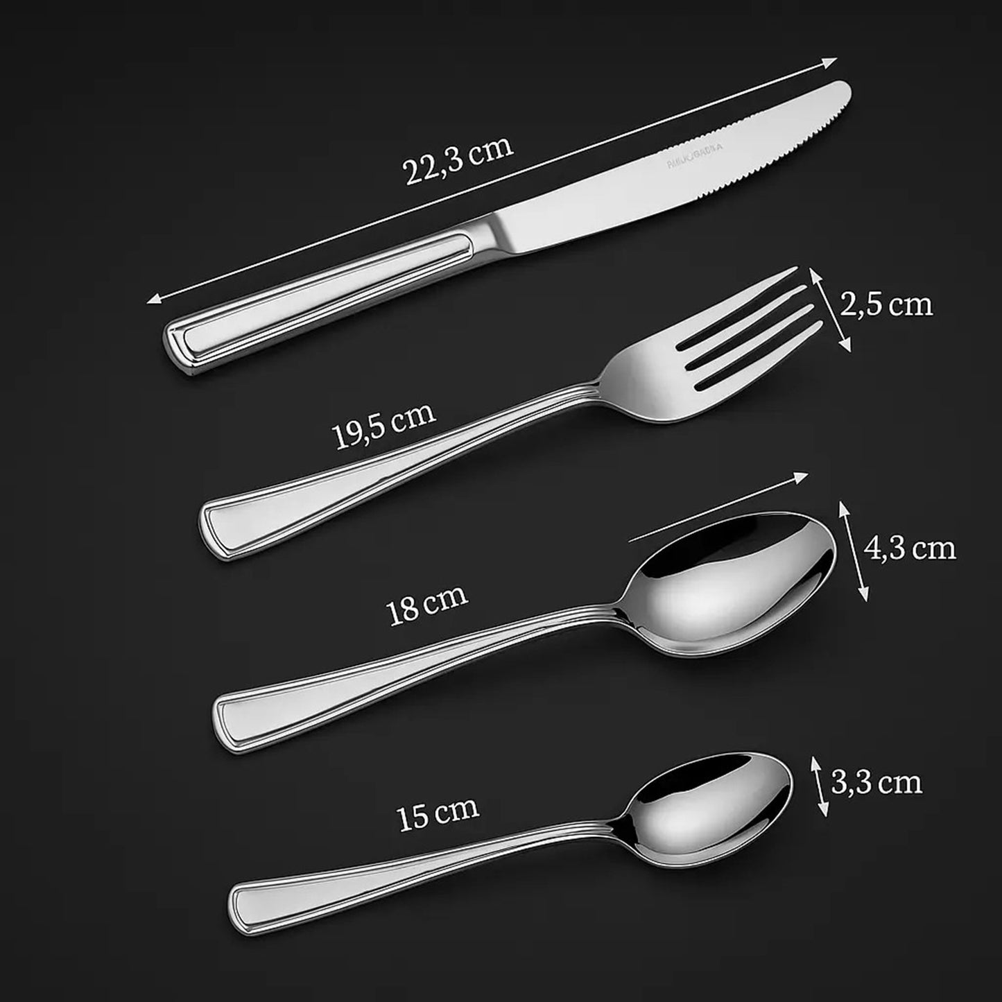 16-Piece Luxury Silver Tableware Set – Stainless Steel Utensils for 4 People | Fork, Knife, Spoon & Teaspoon | Durable, Elegant