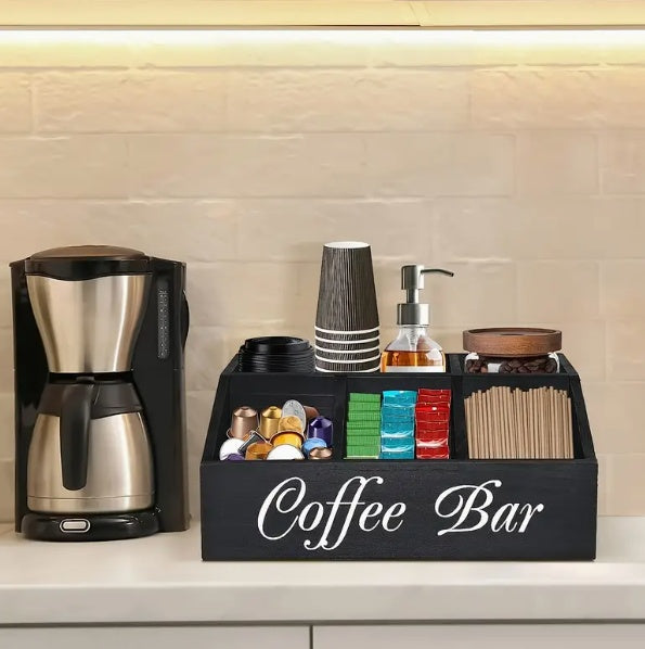 Durable Wooden Divider Coffee Capsule Organizer – Suitable for Coffee Shops, Kitchens, and Offices | Coffee Bar & Kitchen Accessories
