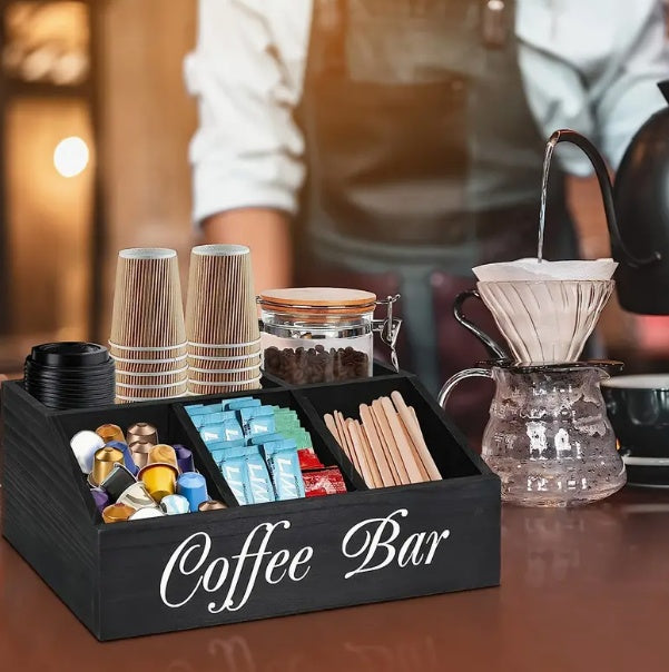 Durable Wooden Divider Coffee Capsule Organizer – Suitable for Coffee Shops, Kitchens, and Offices | Coffee Bar & Kitchen Accessories