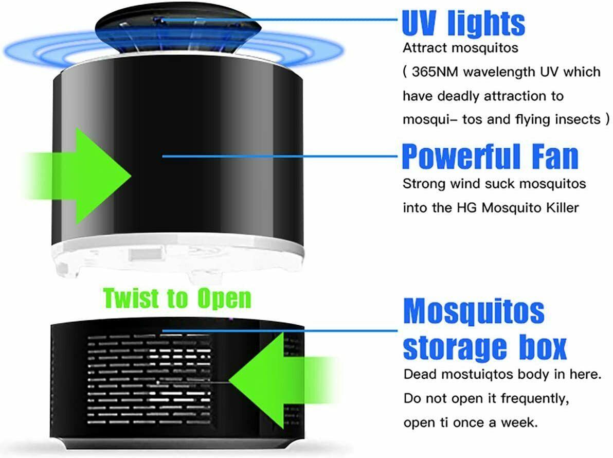 Electric UV Mosquito Killer Lamp – Indoor & Outdoor USB Insect Zapper